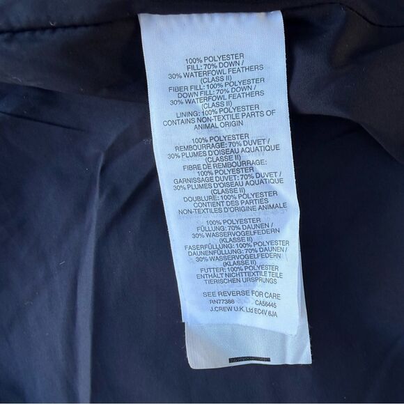 J. crew Navy Green down fill Plaid Zip Up quilted Vest Snap Pockets XS waterfowl - Picture 8 of 8